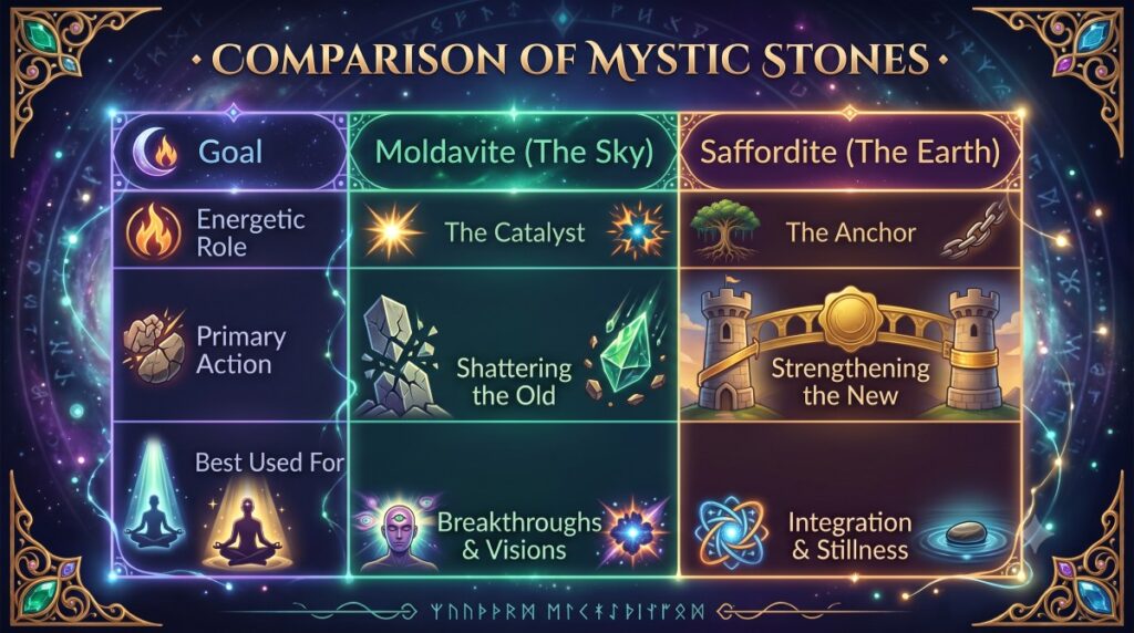 Moldavite-Saffordite Synergy