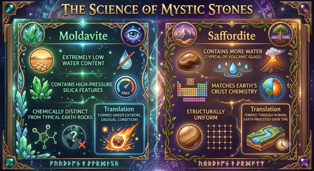 Moldavite and Saffordite Chemistry